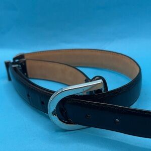 Brighton medium 24603 Classic Black Leather Belt with Silver Buckle, 36 inch
